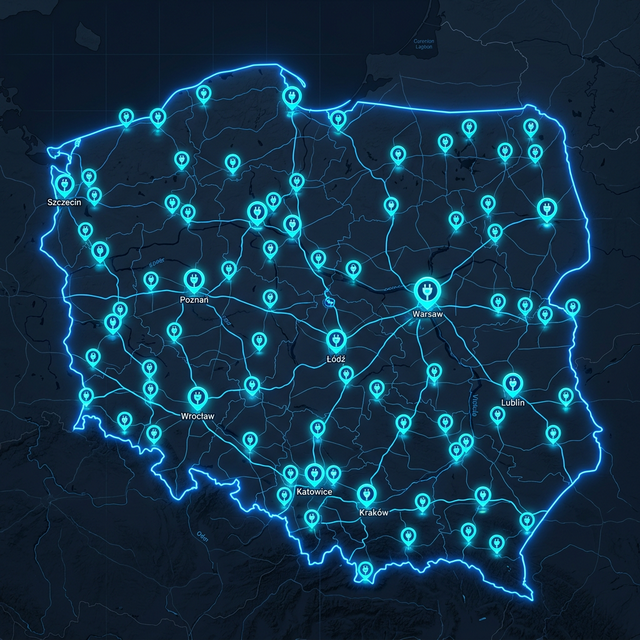 Mapa stacji ładowania samochodów elektrycznych