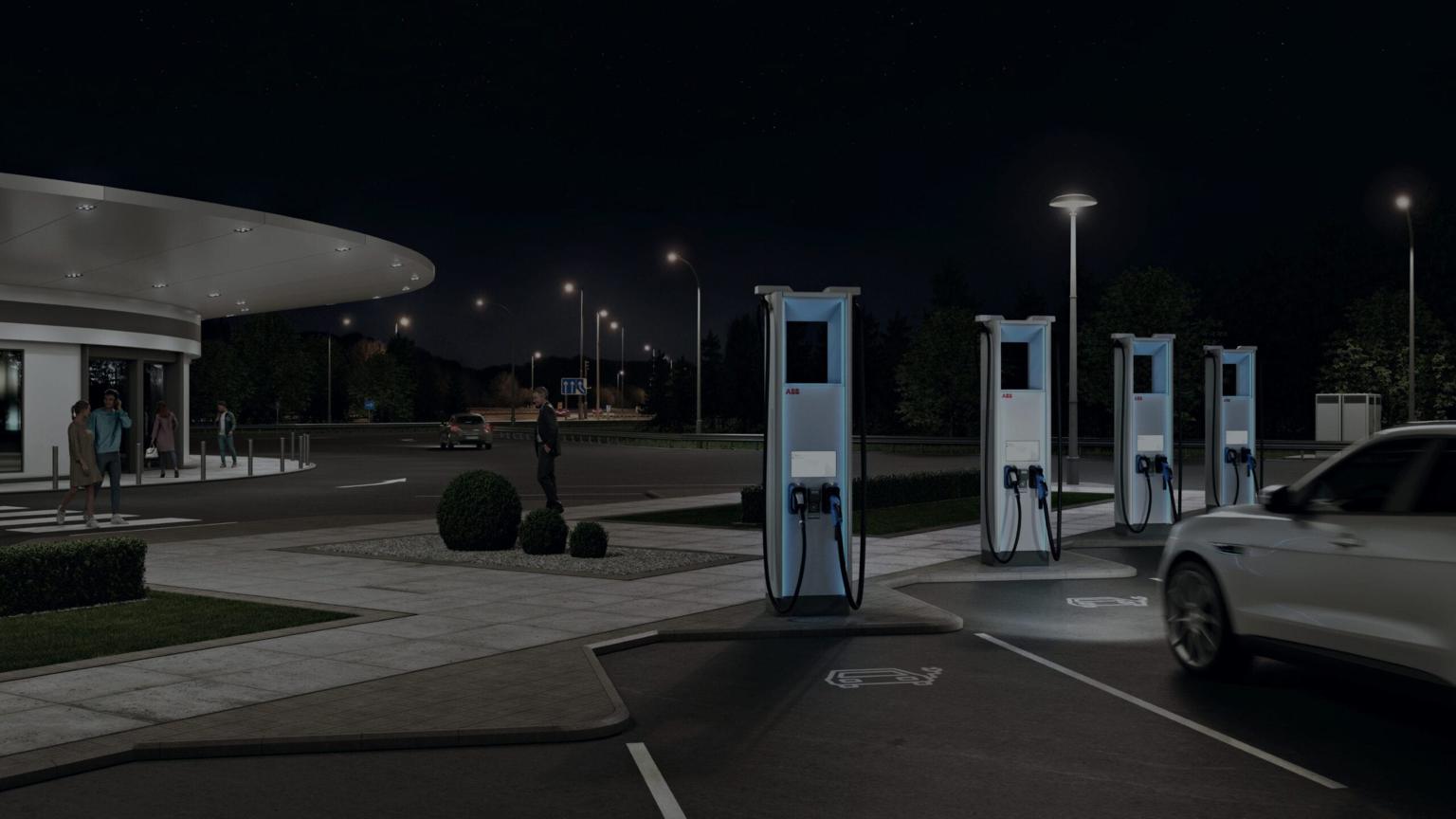 Stacje ładowania samochodów elektrycznych na firmowym parkingu